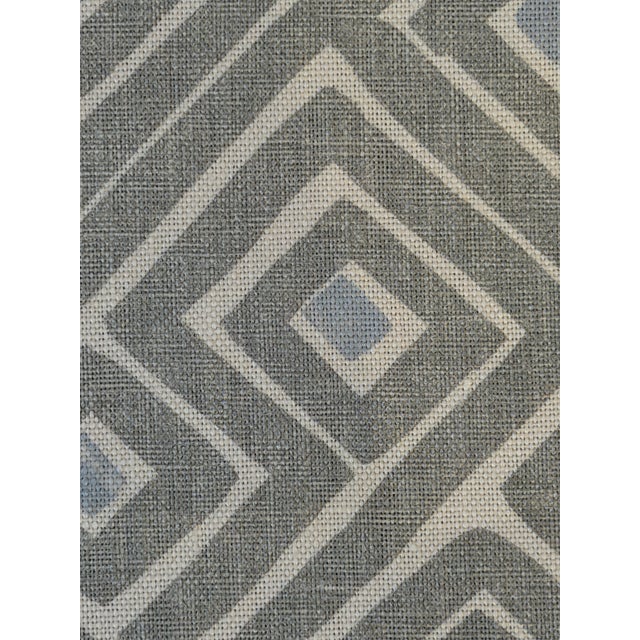 Peter Fasano Labyrinth Printed Linen Fabric in Skylight Blue 1 6/8 Yards For Sale In Raleigh - Image 6 of 6