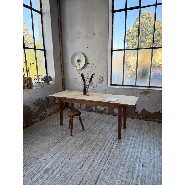 Pine and Oak Farmhouse Table, 1950s For Sale - Image 3 of 18