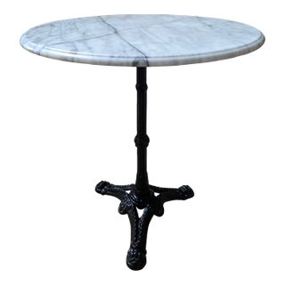 Mid 20th Century Marble Top Bistro Cafe Table For Sale