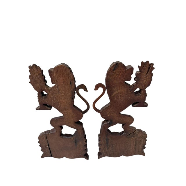 Magnificent and rare pair of 18th Century Dutch Colonial sculptures of lions. Striking Dutch design from 1723! Original...