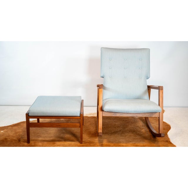 Design Within Reach Risom Rocker and Jens Ottoman, a Set For Sale - Image 9 of 18