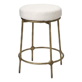 Jamie Young Asteria Iron Counter Stool, Antique Brass For Sale