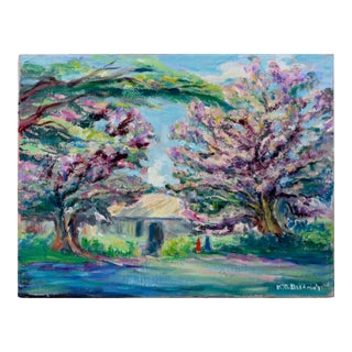 Lilac Trees - Koloa, Kauai, Hawaii Original Oil Painting by Katherine Baldwin For Sale