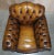 Set of Antique Chippendale Style Chesterfield Brown Leather Armchairs For Sale - Image 5 of 18