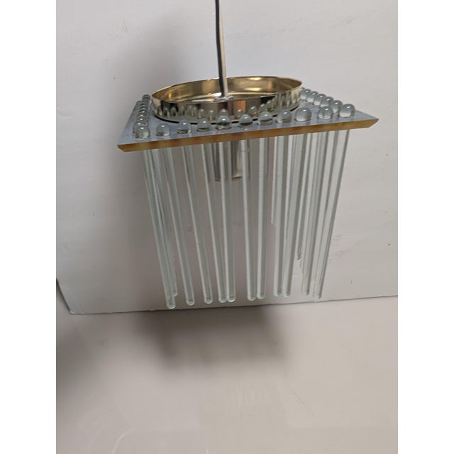 Mid 20th Century Postmodern Gaetano Sciolari Style Brass and Glass Rods Flush Mount - A Pair For Sale - Image 9 of 14