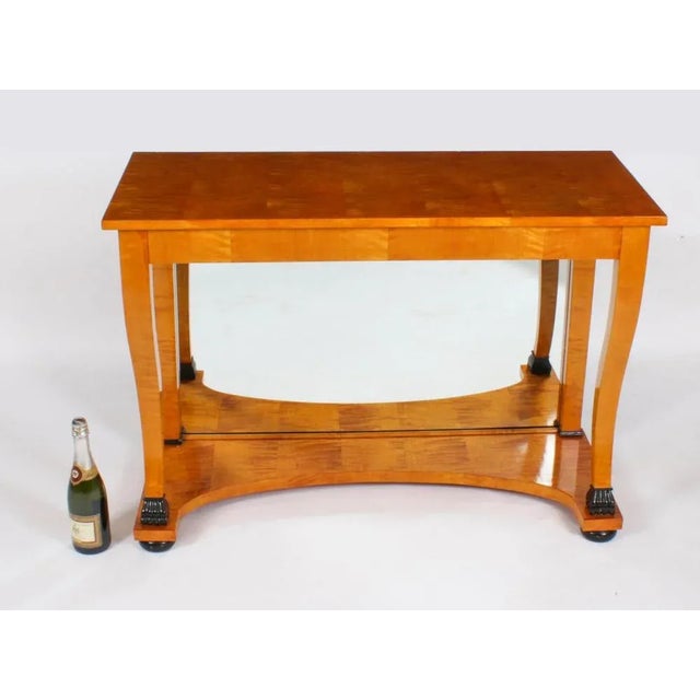 Antique Biedermeier Maserbirch Console Table, 19th Century For Sale - Image 10 of 12