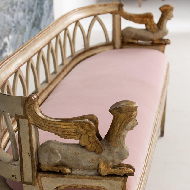 18th C. Italian Neoclassical Sphinx Sofa in Original Paint and Giltwood For Sale - Image 9 of 18