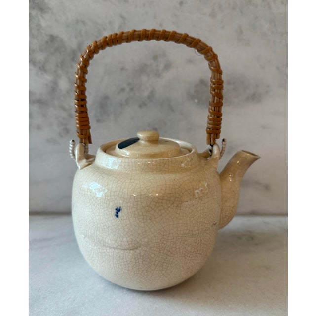 Vintage Japanese Ceramic Tea Pot For Sale - Image 4 of 10