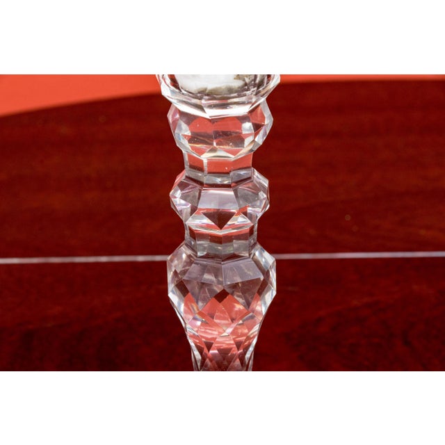 Antique 19th Century Georgian Anglo Irish Blown Glass Cut Crystal Candlesticks - a Pair For Sale In New York - Image 6 of 12