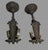 Pair Antique Art Deco 2 Light Ceiling Fixtures Amber Glass Slip Shades 1930s For Sale - Image 11 of 12