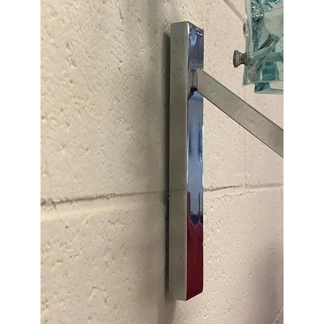 Wall Lights with Chromed Steel Frame from Cristal Art, 1970s, Set of 2 For Sale - Image 5 of 13