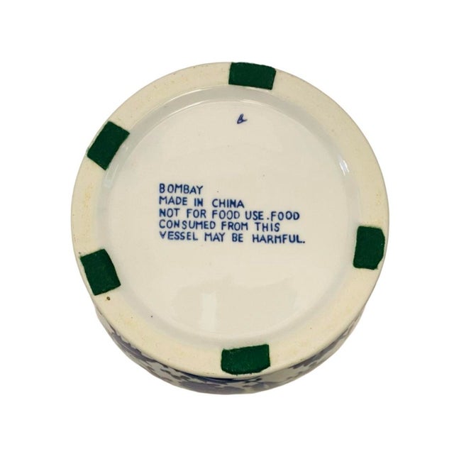 Ceramic Vintage Bombay Company Blue & White Porcelain Chinoiserie Ginger Jar For Sale - Image 7 of 7
