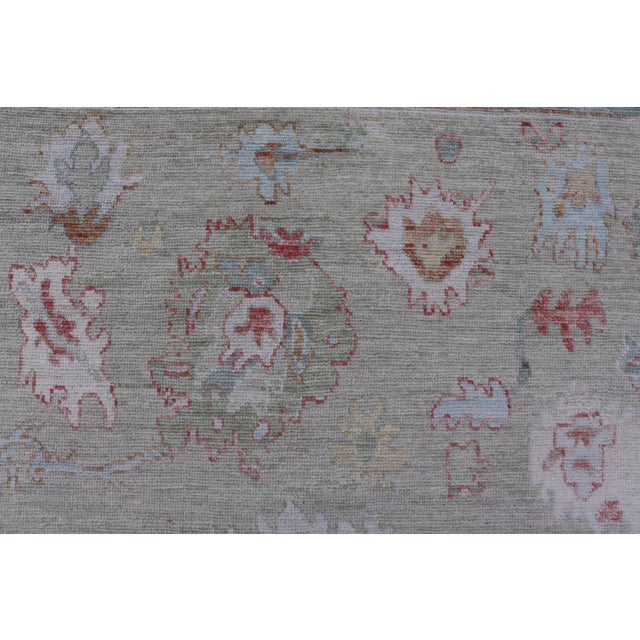 Keivan Woven Arts Modern Oushak Rug in All-Over Floral Motifs For Sale - Image 9 of 14