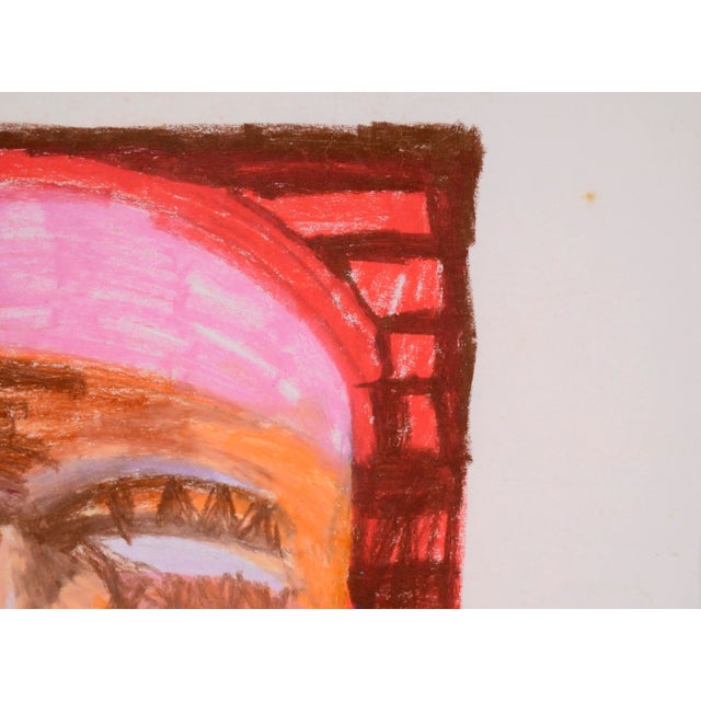 2000 - 2009 Abstracted Cubist Egyptian Pharaoh Portrait in Pastel on Paper by Michael William Eggleston For Sale - Image 5 of 5