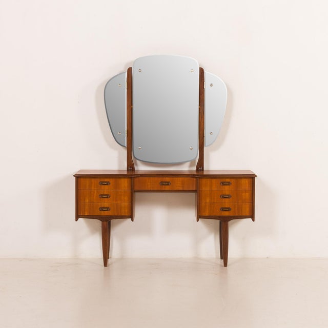 1960s Mid-Century Dressing Table with Adjustable Mirrors, Norway, 1960s For Sale - Image 5 of 17