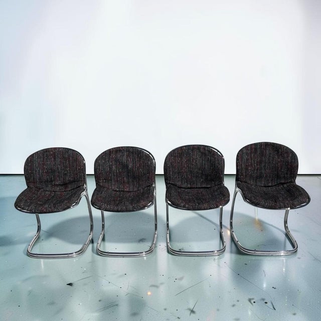 Metal Mid-Century Italian Sabrina Chrome Chairs by Gastone Rinaldi for Rima, 1970s - Set of 4 For Sale - Image 7 of 14