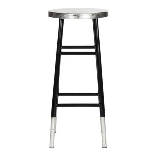 Dipped Barstool in Black & Silver For Sale