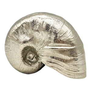 Contemporary Cast Aluminum Nautilus Shell Sculpture / Model – Coastal / Organic Modern