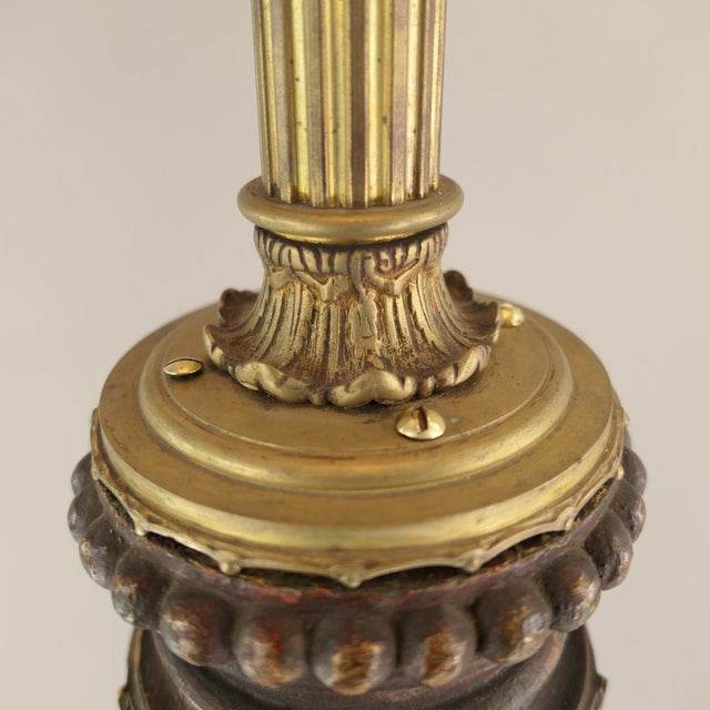 Large Foyer Floor Lamp in Wood and Bronze, Budapest, 1900s For Sale - Image 6 of 18