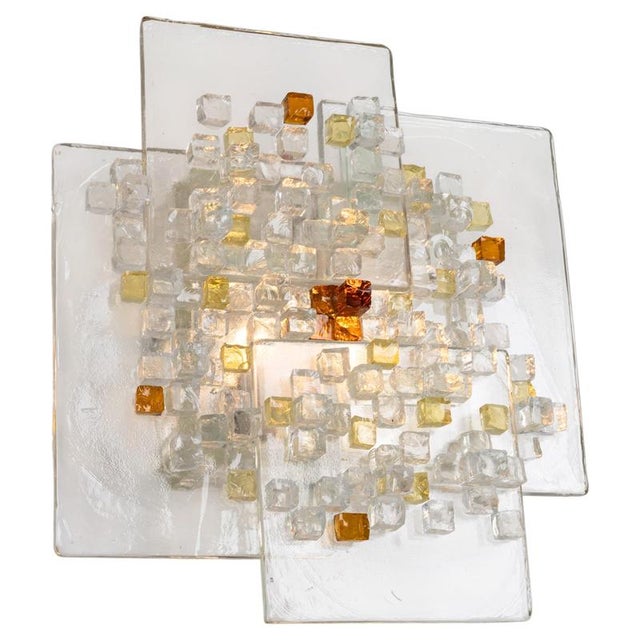 Mid-Century Brutalist Murano Glass Wall Sconce, Italy, 1970s For Sale - Image 16 of 16