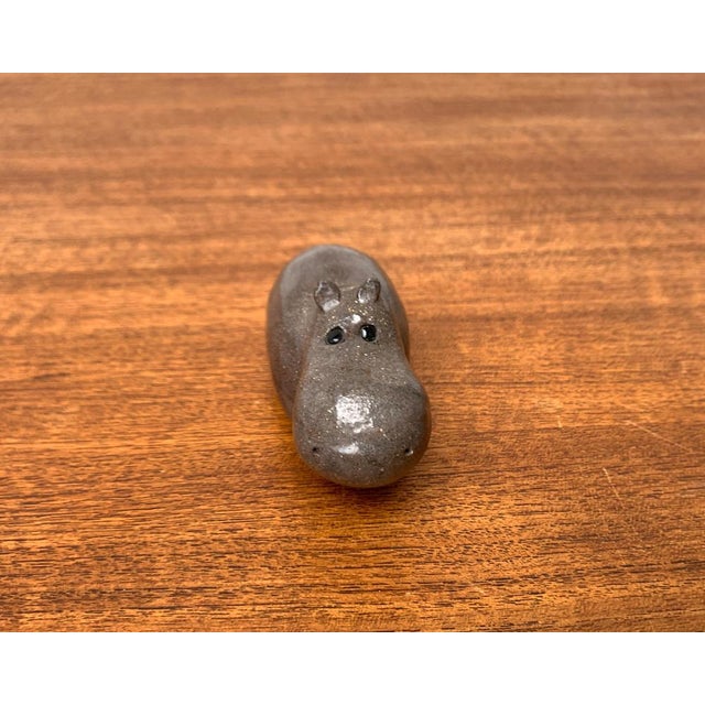 Mid-Century Ceramic Hippo Figurine, 1960s For Sale - Image 4 of 16