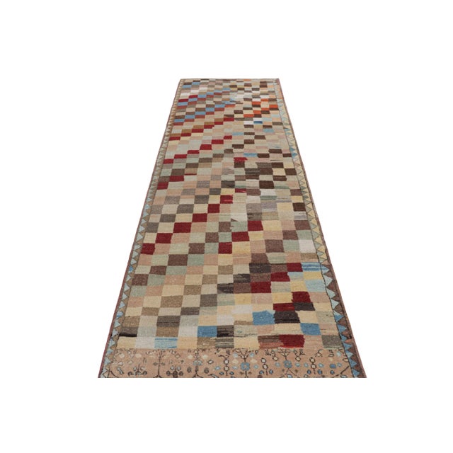 1960s Vintage Zeki Müren Runner Rug With Polychromatic Patterns, From Rug & Kilim For Sale - Image 5 of 7