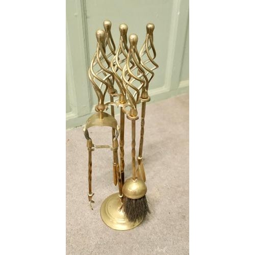 Brass Fireside Companion Set, 1900, Set of 5 For Sale - Image 4 of 6