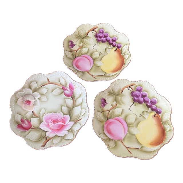 Vintage Lefton China Plates- Set of 3 For Sale