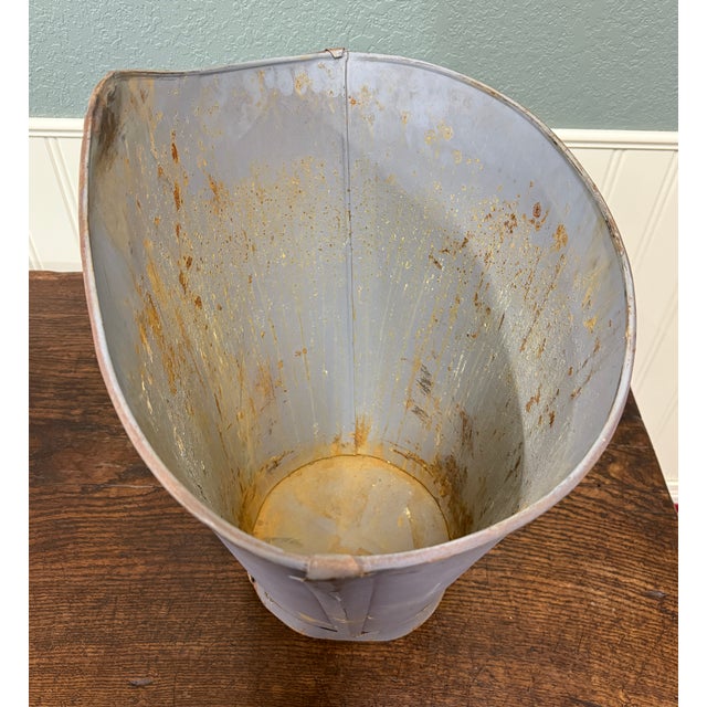 Antique French Zinc Grape Hod Wine Cellar Harvest Bucket Basket Planter C. 1900 For Sale - Image 18 of 18