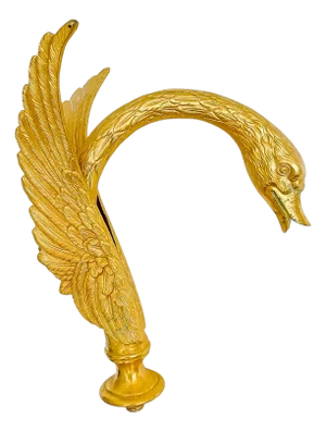 Vintage Hollywood Regency Gilt Metal Swan Faucet Spout in the Style of Sherle Wagner