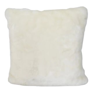White Snow Faux Rabbit Fur Pillow For Sale