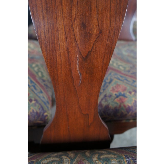 6 Vintage Harden Queen Anne Style Solid Cherry Dining Chairs Set For Sale - Image 10 of 13