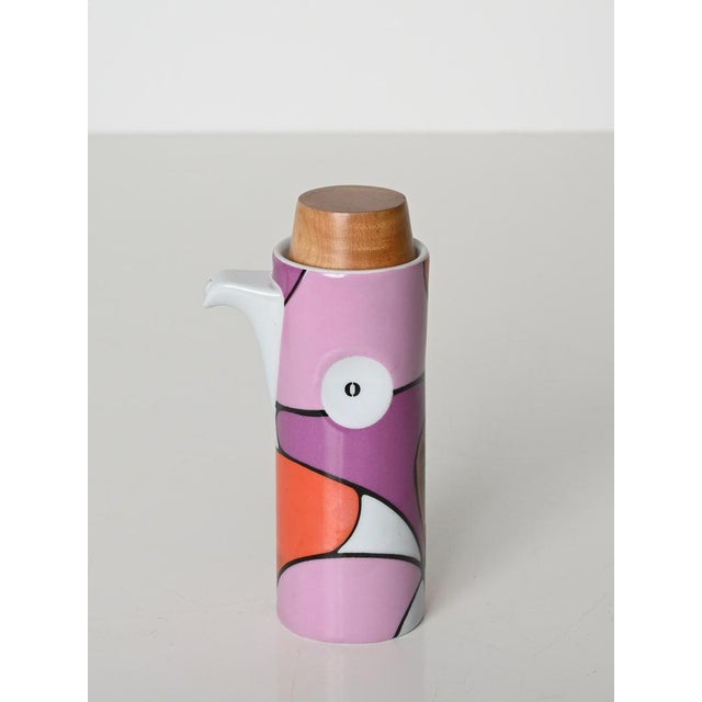 Mid-Century Italian Ceramic Oil and Vinegar Cruet Set from Franco Pozzi, 1970s, Set of 4 For Sale - Image 9 of 18