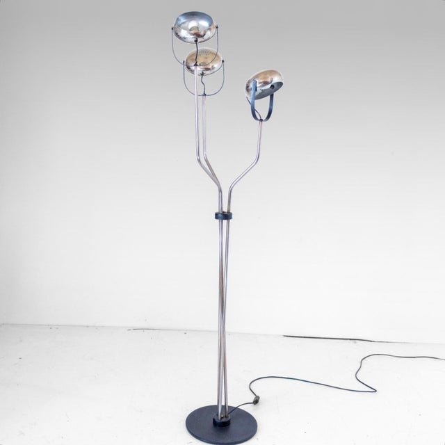 Vintage Chrome Floor Lamp with Adjustable Lights by Reggiani, Italy, 1960s For Sale - Image 12 of 16
