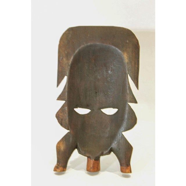 African Ghana Wood Decorative Mask Wall Sculpture For Sale - Image 4 of 7