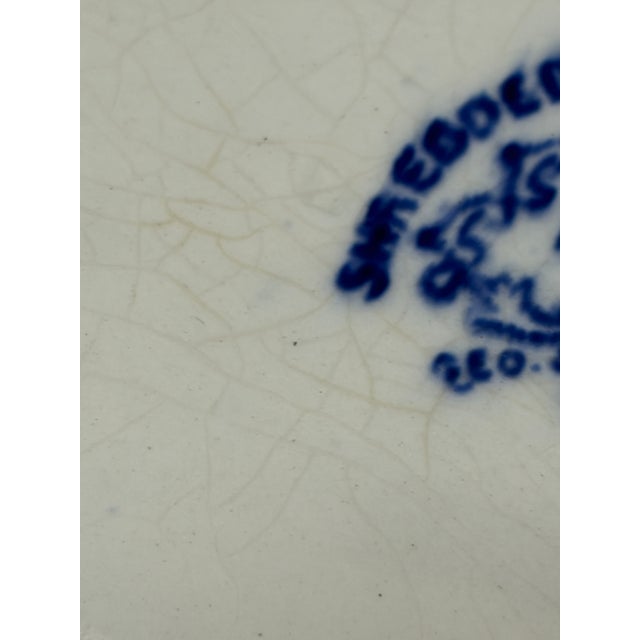 Royal Blue Antique Abbey 1790 Shredded Wheat Dish Jones and Sons England Early 1900s Rare For Sale - Image 8 of 8