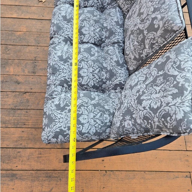 Late 20th Century Outdoor Patio Wrought Iron Bench in Great Condition With Plush Cushions For Sale - Image 10 of 13