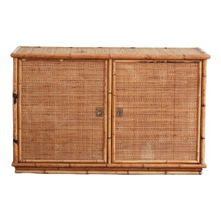 Bamboo and Rush Fabric Sideboard by Dal Vera, 1970s For Sale