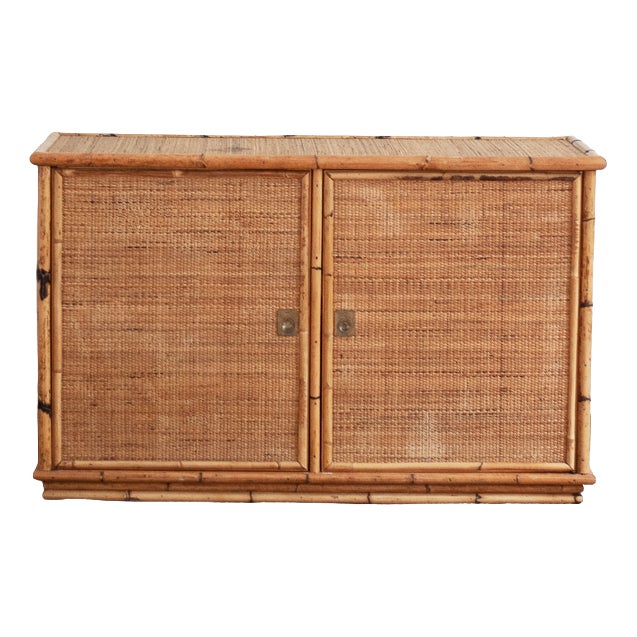 Bamboo and Rush Fabric Sideboard by Dal Vera, 1970s For Sale
