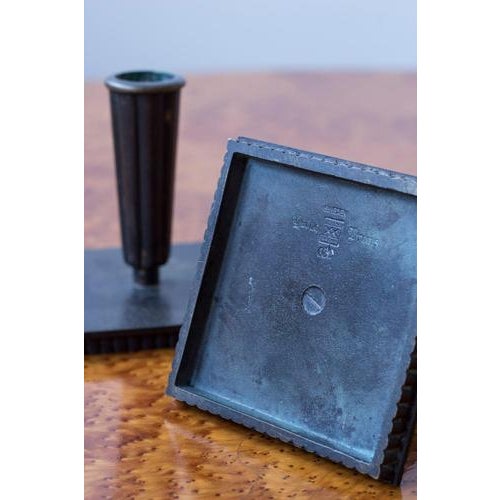 1930s Brass Candleholders by Carl-Einar Borgstöm, Set of 2 For Sale - Image 5 of 6