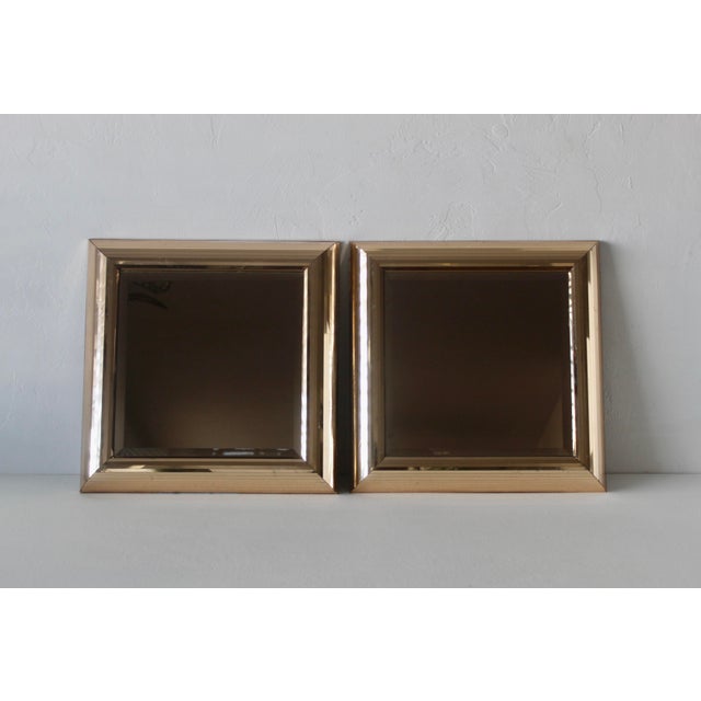 Original Windsor Art of California Disco Ball Gold Square Mirror Vintage- A Pair For Sale - Image 11 of 16