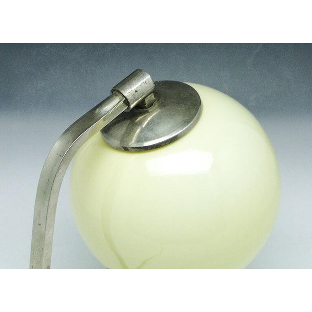 Silver Mid-Century Glass and Metal Bedside Lamp, 1950s For Sale - Image 8 of 11
