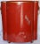 Midcentury Red Footed Tole Tin Waste Basket With Decoupage Print For Sale - Image 12 of 13