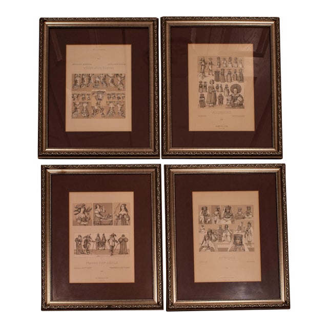 1900s Framed French Vintage Heliogravure Prints - Set of Four For Sale