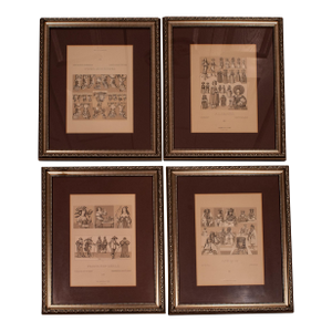 1900s Framed French Vintage Heliogravure Prints - Set of Four
