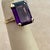 The School of Paris 15 Carat Emerald Cut Amethyst Cocktail Ring in 14 Karat Yellow Gold, Size 6 For Sale - Image 3 of 18