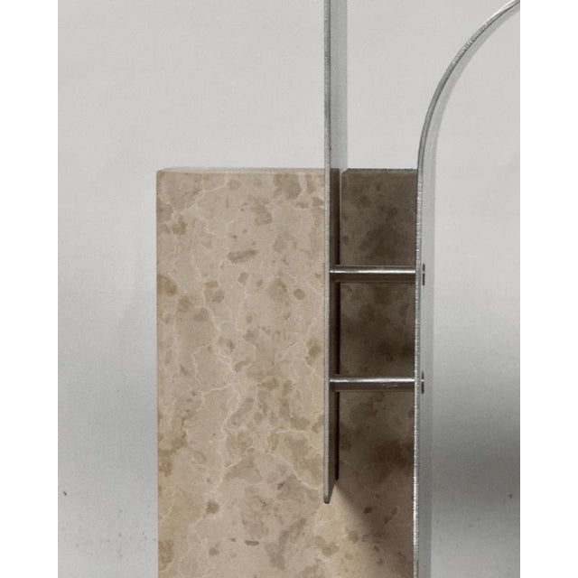 Metal Tau 2.0 Coffee Table in Raw Aluminum & Giallo Distria Marble by D´ARK Atelier For Sale - Image 7 of 10