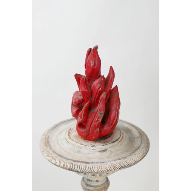 1970s Griffon Holding a Torch Staff With Right Claw Sculpture. Also Can Be Book End. For Sale - Image 5 of 11