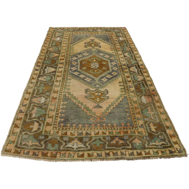 Vintage Turkish Oushak Rug, 03'05 X 06'03 For Sale - Image 4 of 9