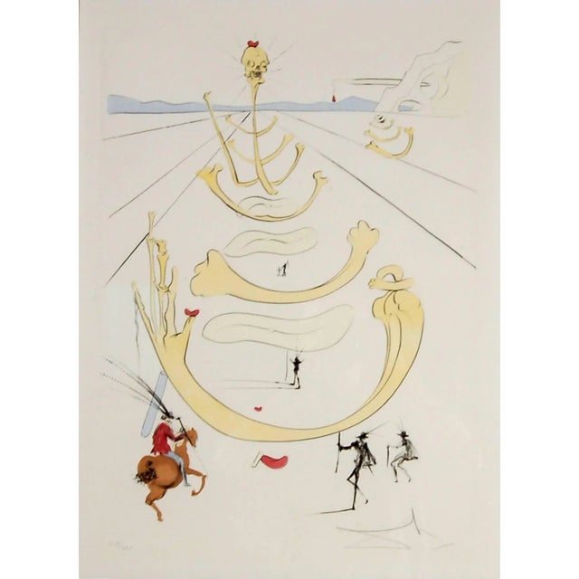 This artwork titled, Masque de la Mort, from the suite, Quevedo Visioner, 1975 is an original engraving with colors...